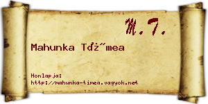Mahunka Tímea névjegykártya