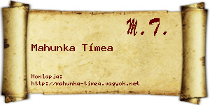 Mahunka Tímea névjegykártya