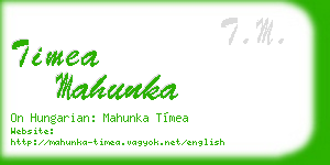 timea mahunka business card
